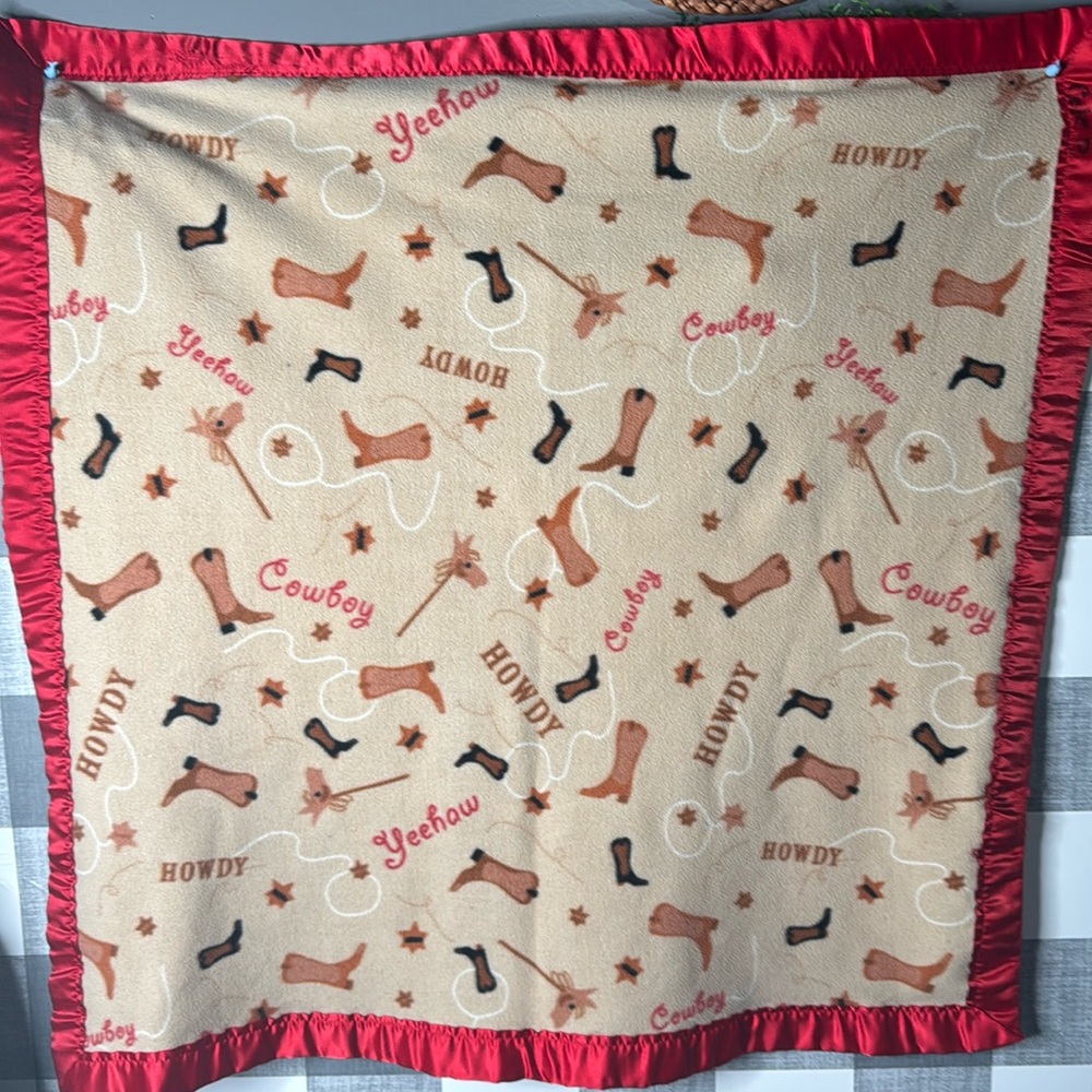 Kids Throw Blanket Western cowboy